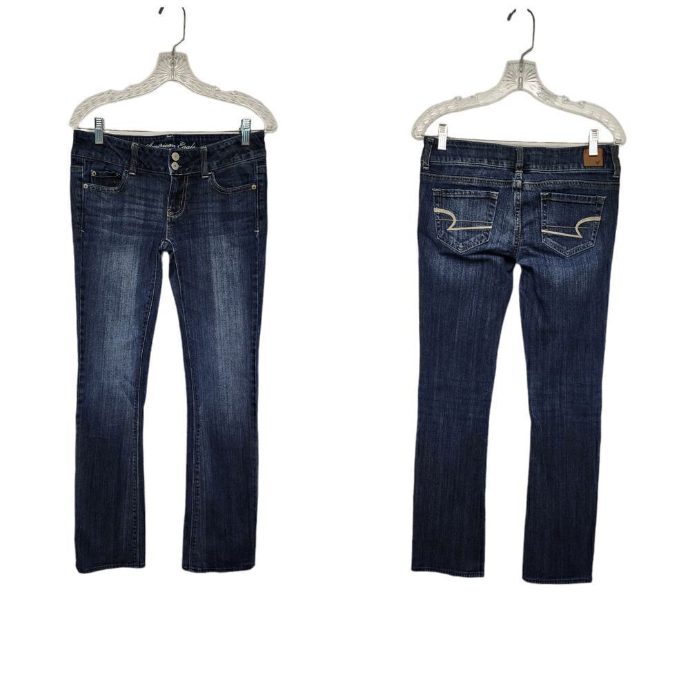 AE American Eagle Blue Artist Low Rise Stretch Bootcut Denim Jeans Size 4R
